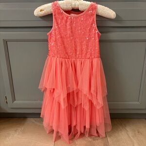 Cat & Jack Girls Tutu Dress Sequin Sleeveless Knee Length Round Neck Size S
